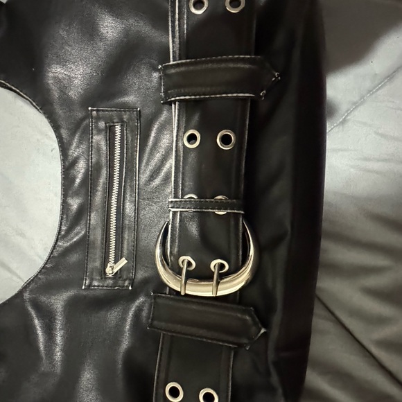SOLD 
Black Biker Style Shoulder Bag - Picture 6 of 6